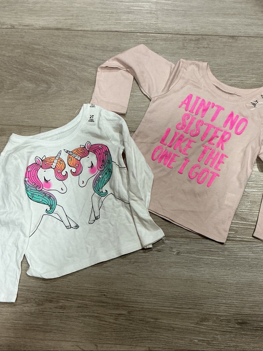 The Children's Place Pink & White Unicorn Graphic Long-Sleeve Top 2-Pack